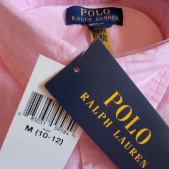 Girl's Ralph Lauren button down shirt, pink. Size 10. New with tags - Picture 4 of 6